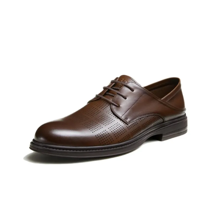CAMEL Dress Shoes Men Low Top Black/Brown-4