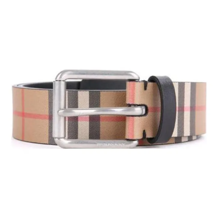 Burberry Vintage Check Leather Belt 1.4 Width-0