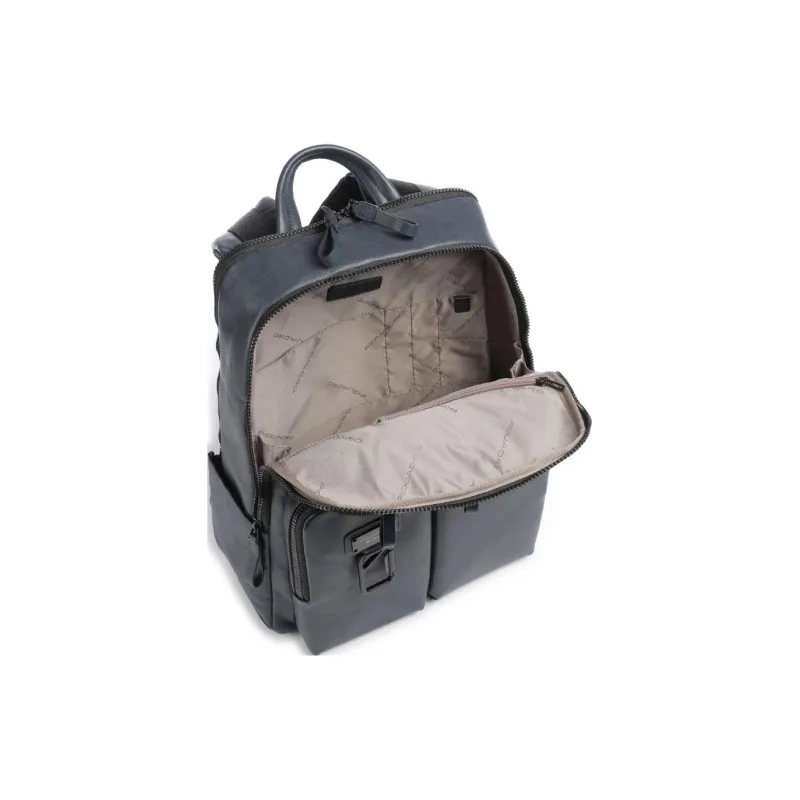 PIQUADRO Leather Backpack Regular Unisex Blue-1