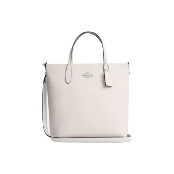 COACH Cow Leather Tote Bag Shopping Bag Handbag Medium Size Women's White