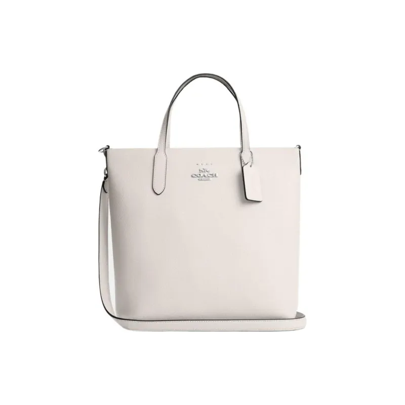 COACH Cow Leather Tote Bag Shopping Bag Handbag Medium Size Women's White-0