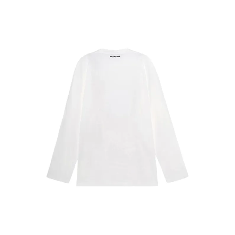 Balenciaga World Long Sleeve T Shirt 'White/Black/Multicolor'-1