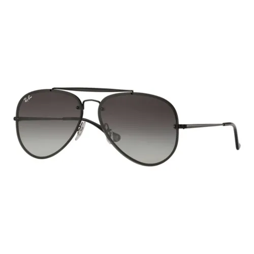 RayBan Stainless Steel Aviator Sunglasses Unisex Black