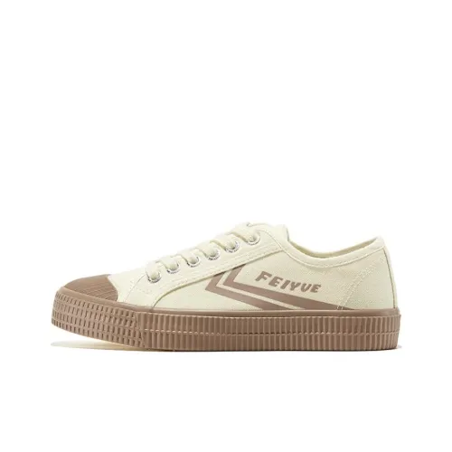 Feiyue Skateboard Shoes Women's Low-Top Beige Brown