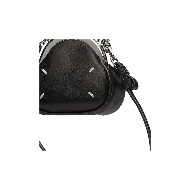 Maison Margiela Sheepskin Portable Crossbody Bag, Shoulder Bag Women's Black-4