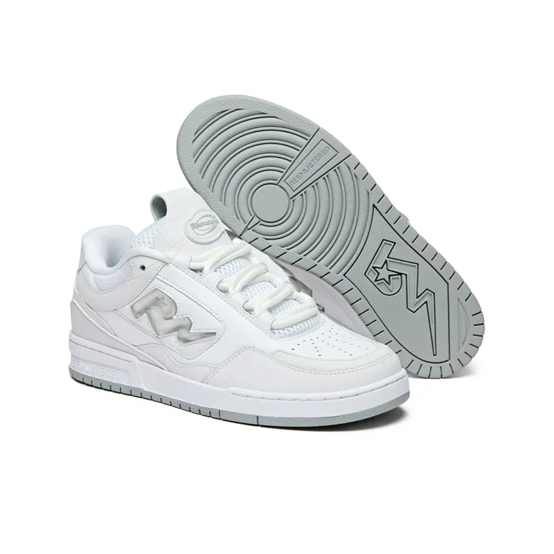 REEMUSTERED Low Top Skateboard Shoes Unisex White-2