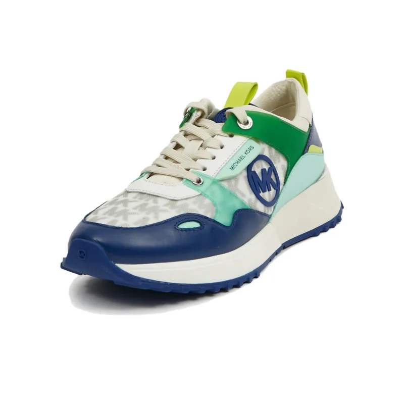 MICHAEL KORS Theo Slip-Resistant Low-Top Sports Casual Shoes Women's White Green Blue-1