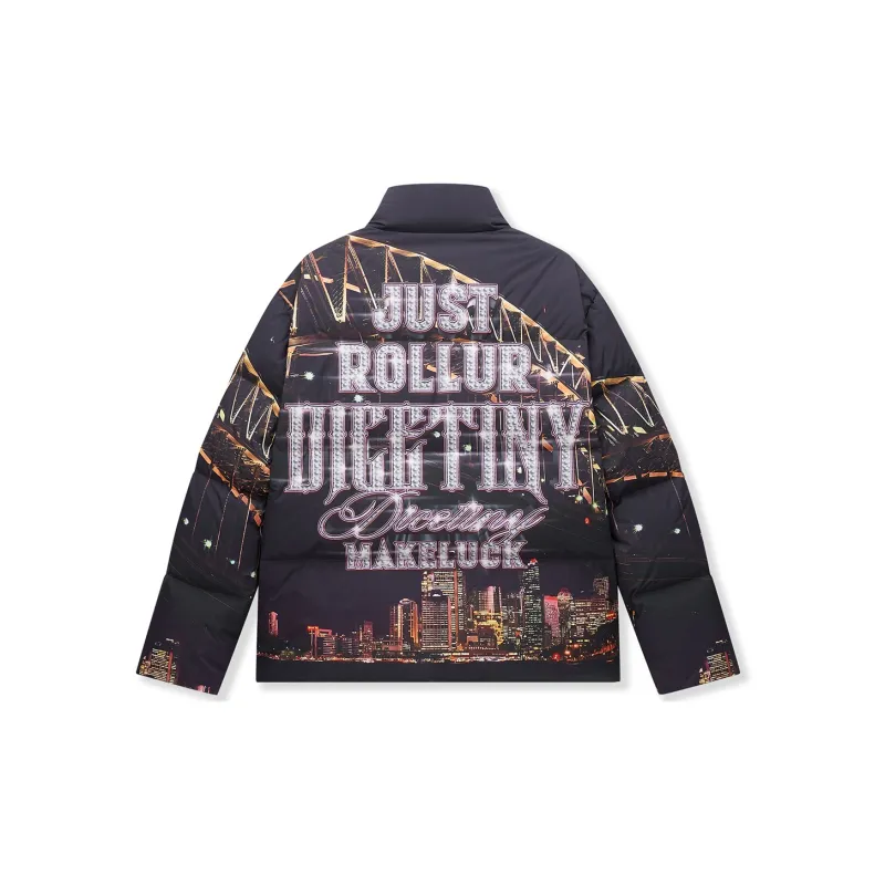 DICETINY Down Jacket Unisex Shiny Black-1