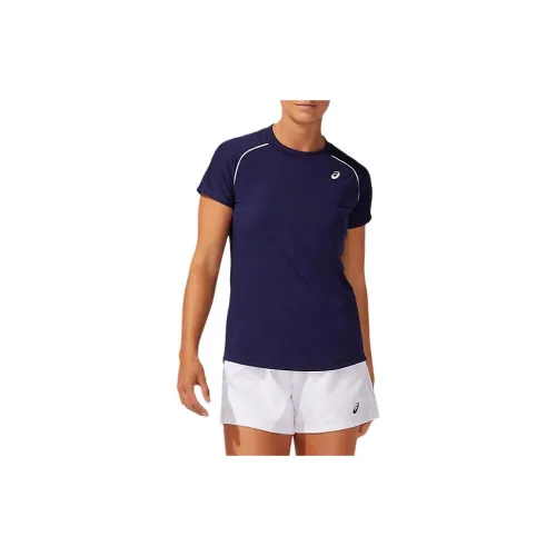 Asics Court W Piping T-Shirts Women's Blue