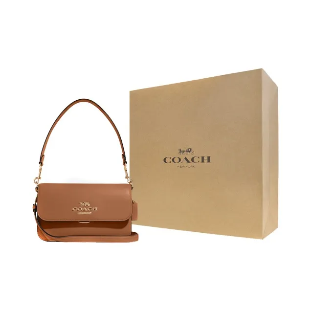 COACH Brynn Leather Handbag, Shoulder Bag, Crossbody Bag Women's Red Brown-5
