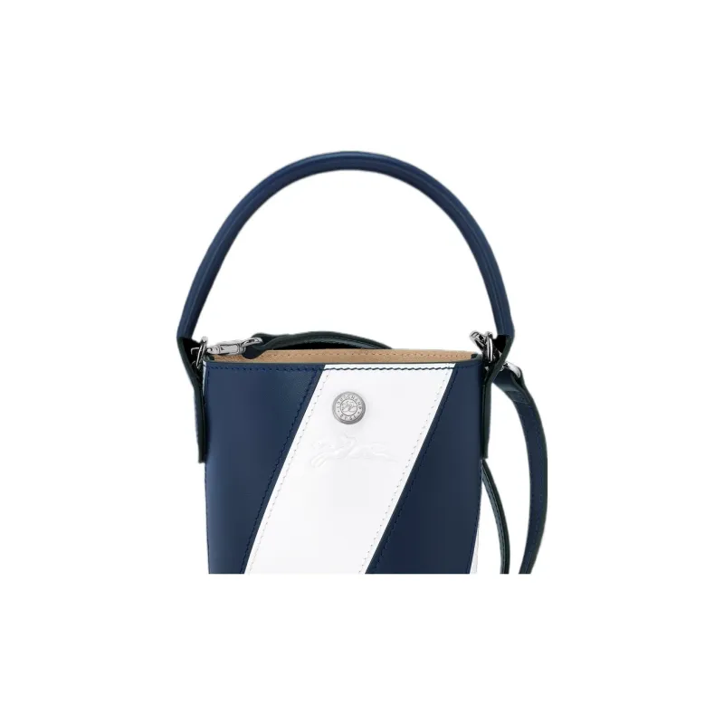 LONGCHAMP Épure Cow Leather Bucket Bag, Handbag, Shoulder Bag Mini Women's Blue White-4