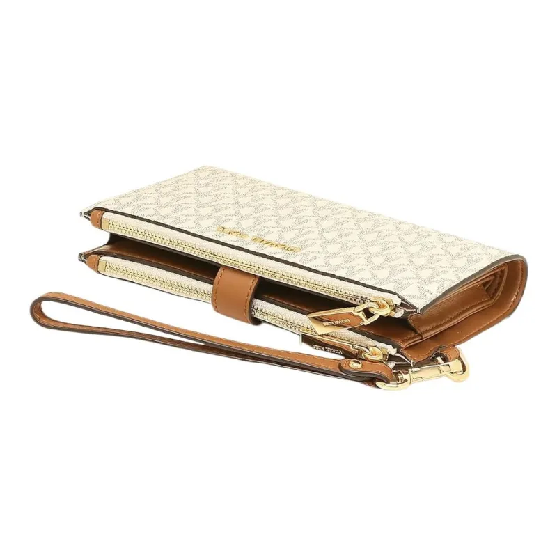 MICHAEL KORS Adele Leather Cell Phone Pouch Clutch Wallet Women's Vanilla White-2