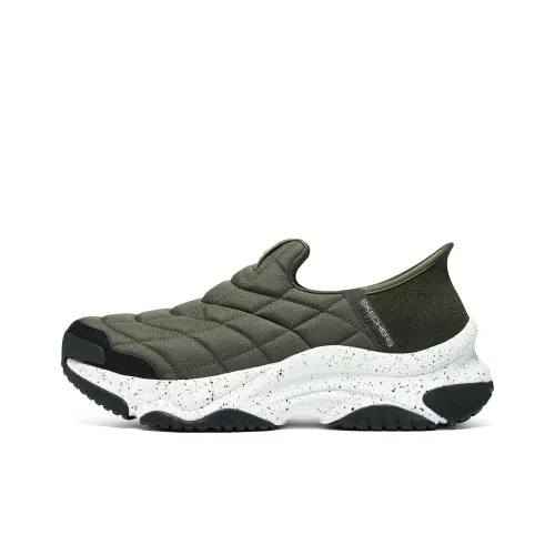 Skechers Slip Ins Cushioning Wear Resistant Low Top Casual Shoes Men's Olive Green