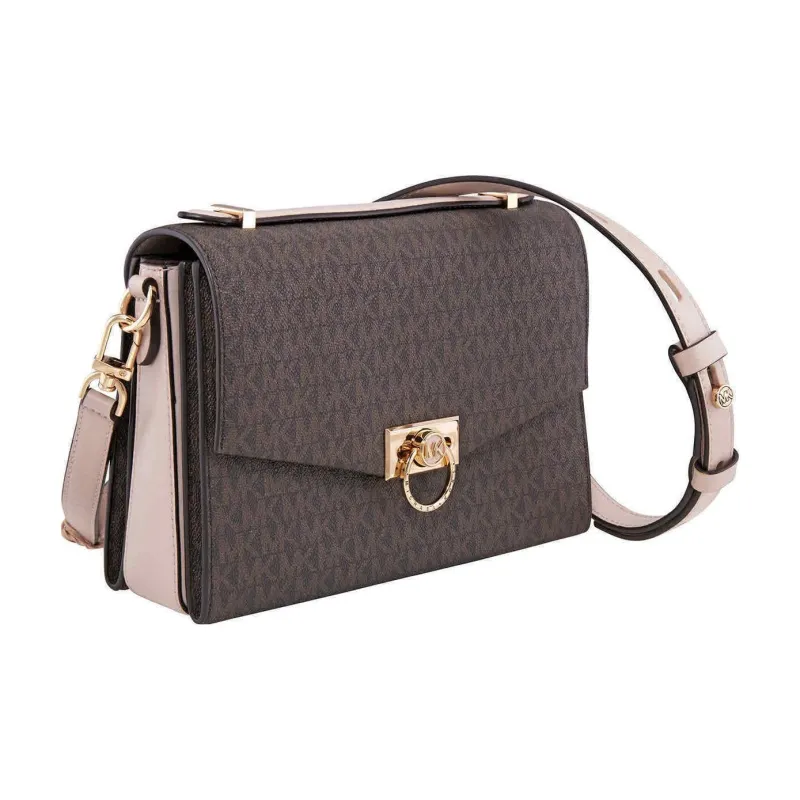 MICHAEL KORS Hendri Cow Leather Envelope Bag, Handbag, Shoulder Bag, Crossbody Bag Medium Size Women's Dark Brown-4
