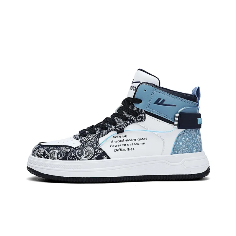 WARRIOR Skateboard Shoes Unisex High Top Gray/Blue-16