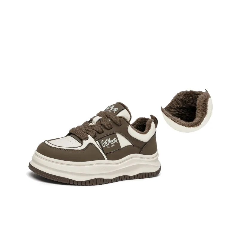 GEMEIQ Skateboard Shoes Women's Low Top Ecru/Beige Black/Beige Brown/Ecru White Fleece Lined/Ecru Black Fleece Lined/Ecru Brown Fleece Lined-12