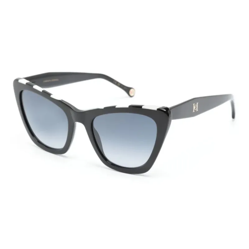 CarolinaHerrera Acetate Irregular Shape Sunglasses Women's Black-0