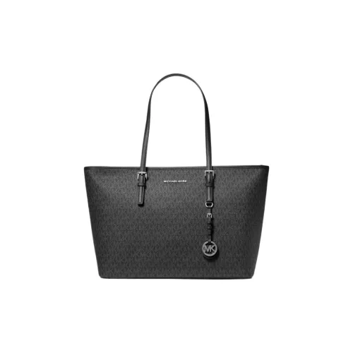 MICHAEL KORS Jet Set Coated Canvas Tote Bag Shopping Bag Handbag Shoulder Bag Women's Black
