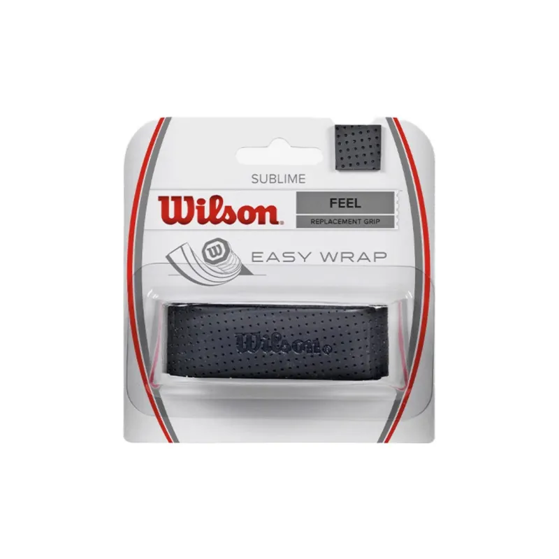 Wilson Tennis Accessory, Grip Leather Moisture Wicking Type Polyurethane Nonwoven 1 Pack White, Black-1