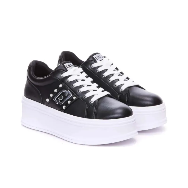 LIU·JO UOMO SELMA 04 Low-Top Skateboard Shoes Women's Black White-1