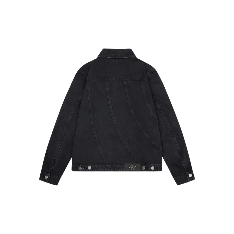 CHINISM Denim Jacket Unisex Black-1