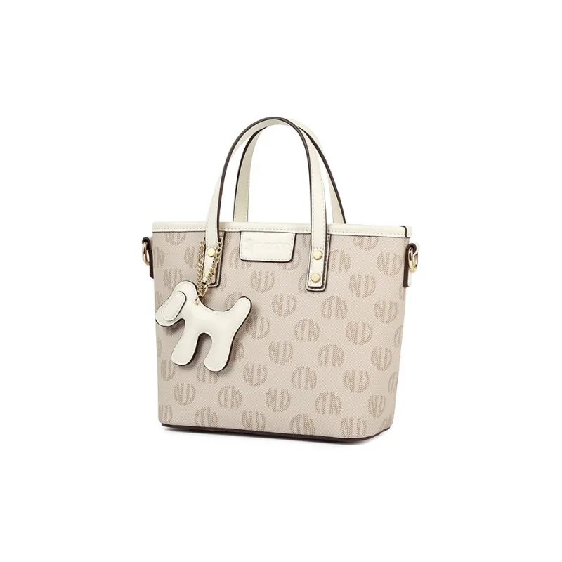TUCANO PVC One Shoulder Handbag Medium Size Women's Light Pink/Beige Apricot-7
