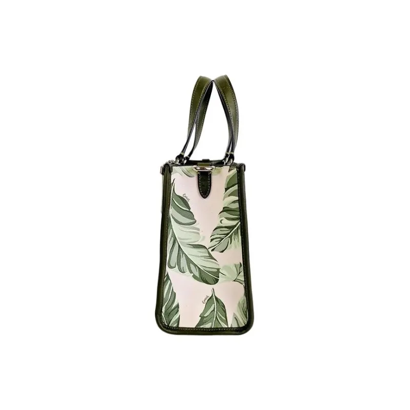 COACH Dempsey Fabric With Leather Portable Crossbody Bag Shoulder Bag Women's Green-3