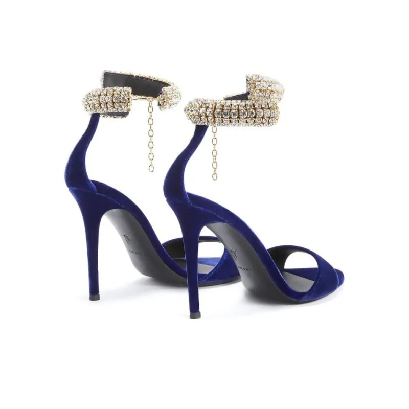 Giuseppe Zanotti Intriigo Bijoux Velvet Sandals Women's-4