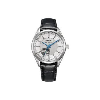 CITIZEN Automatic Mechanical Movement Cow Leather Strap Watch 40mm Unisex White Dial NH9111 11B