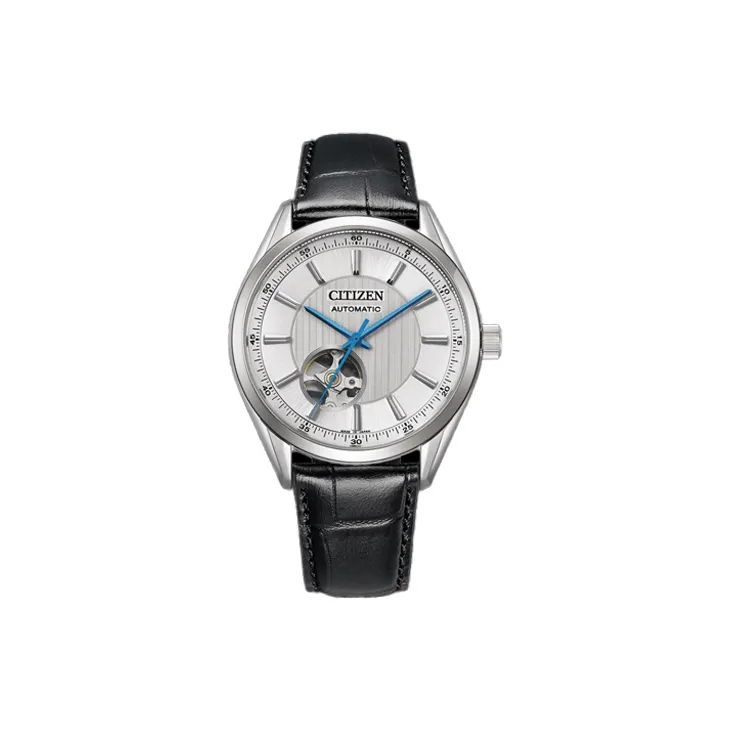 CITIZEN Automatic Mechanical Movement Cow Leather Strap Watch 40mm Unisex White Dial NH9111 11B-0