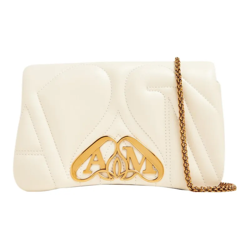 Alexander McQueen Leather Shoulder Bag, Crossbody Bag Mini Women's White-0