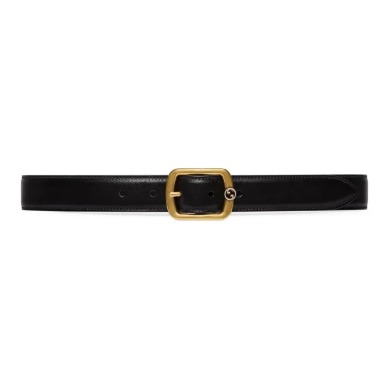 GUCCI Interlocking G-buckle Leather Belt-0