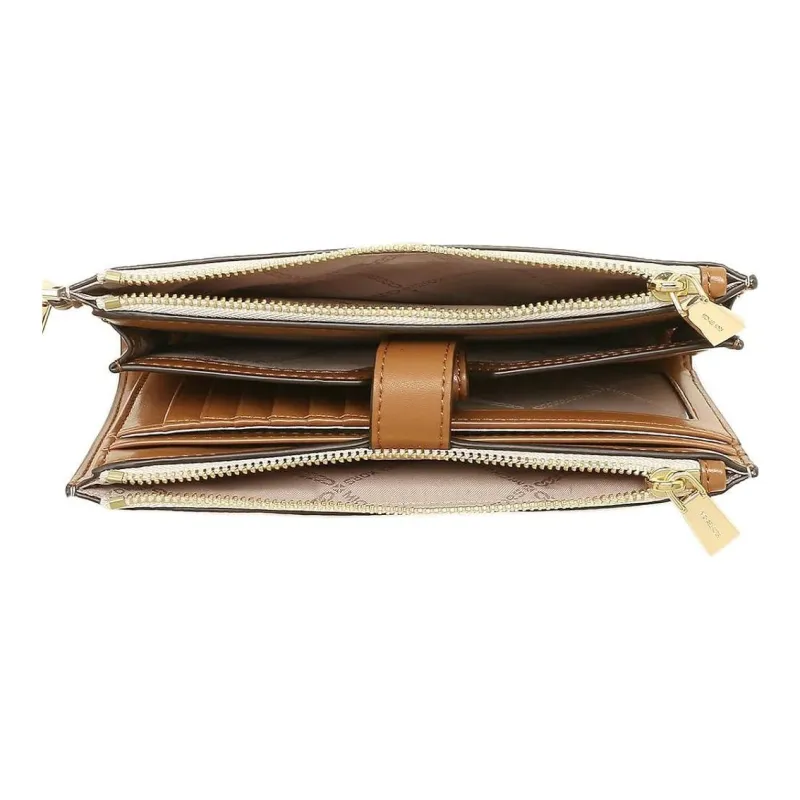 MICHAEL KORS Adele Leather Cell Phone Pouch Clutch Wallet Women's Vanilla White-3