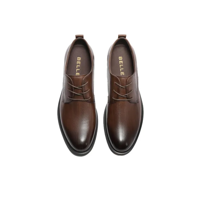 BELLE Dress Shoes Men Low Top Black/Brown-4