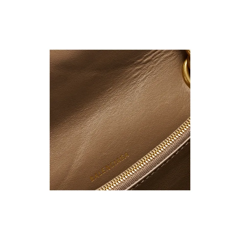 Balenciaga Leather Crossbody Bag Shoulder Bag Women's Brown-3