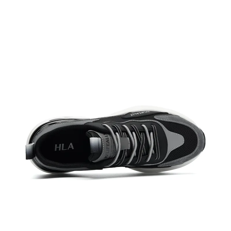 HLA Casual Shoes Men Low Top Black/Blue/Beige-2
