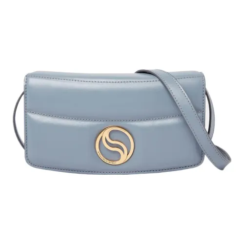 Stella McCartney S-Wave Solvent-Free Polyurethane Baguette Bag Shoulder Bag Crossbody Bag Wallet Women's Carved Blue