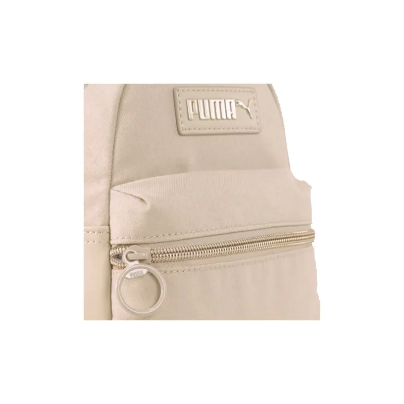 PUMA Artificial Leather Laminated Fabric Backpack Regular Women's Ecru-4