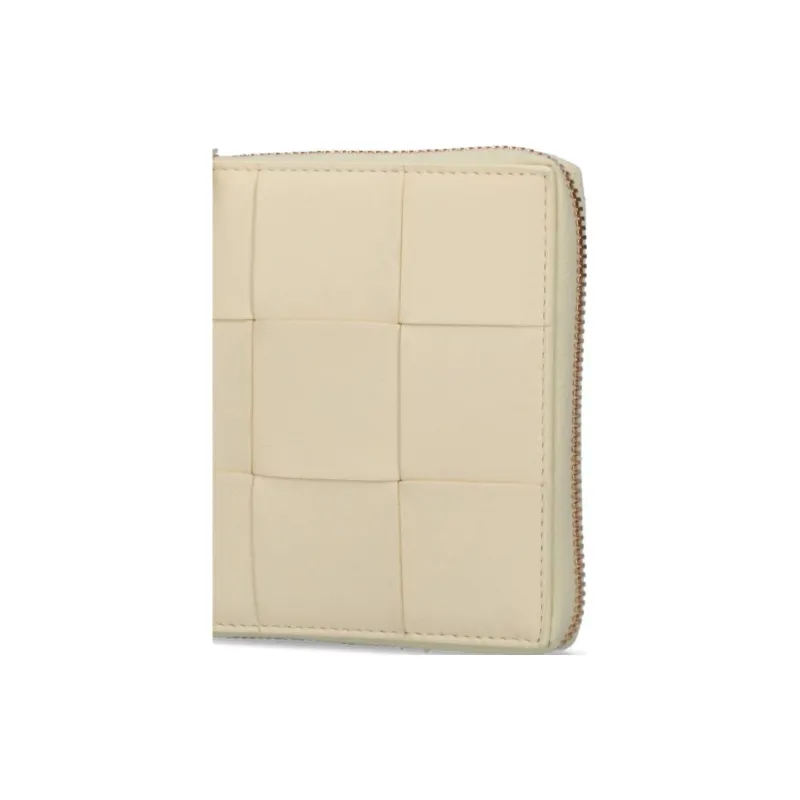 Bottega Veneta Lambskin Wallet Small Size Women's Beige Yellow-1
