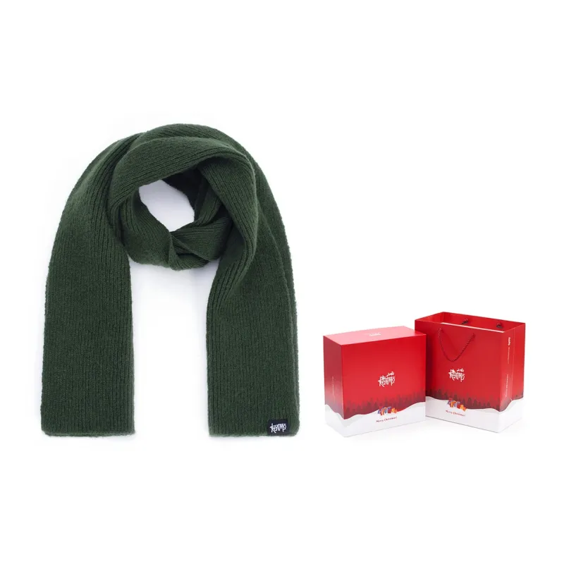 KENMO Knit Scarves Unisex Black/Khaki/Green-22