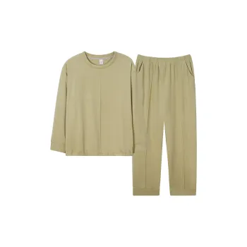 Sha Qian Pajama Set Autumn And Winter Season Women's Grass Green