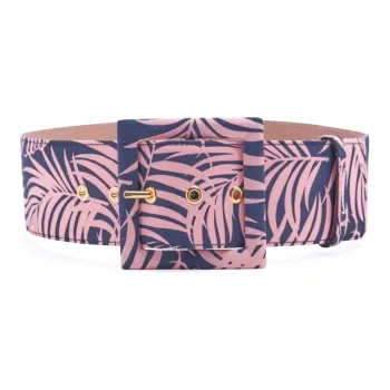 CarolinaHerrera Leaf Print Pin Buckle Leather Belts Unisex Multicolor -