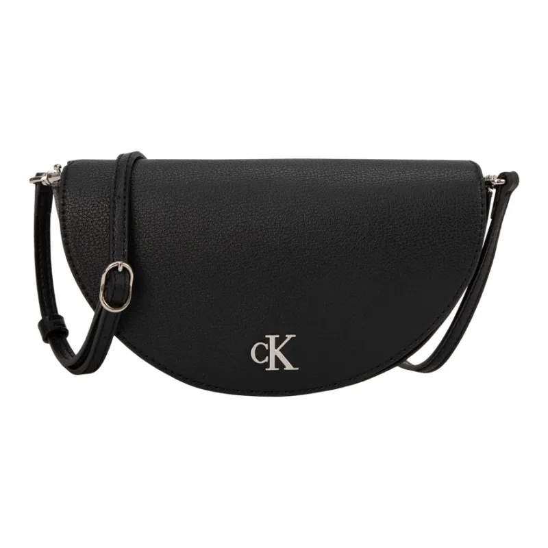 CALVIN KLEIN Synthetic Material Saddle Bag, Shoulder Bag Regular Women's Space Black-0