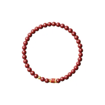 Full House Reconstructed Cinnabar Jade Bracelets Unisex