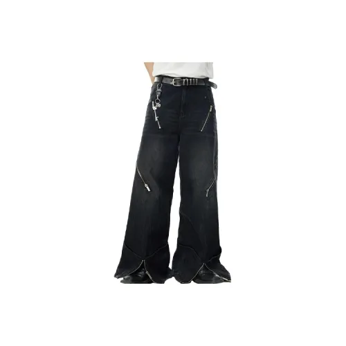 0-CROWORLD Jeans Unisex Black