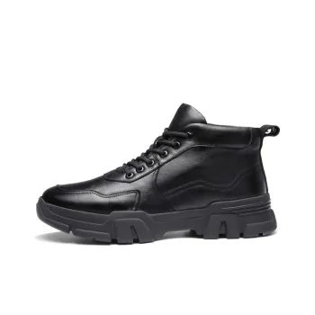 Strongman 3515 Men's Winter Warm Sports Leather Shoes Youth Thickened Versatile Ankle Boots Trend