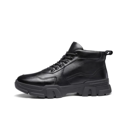 Strongman 3515 Men's Winter Warm Sports Leather Shoes Youth Thickened Versatile Ankle Boots Trend
