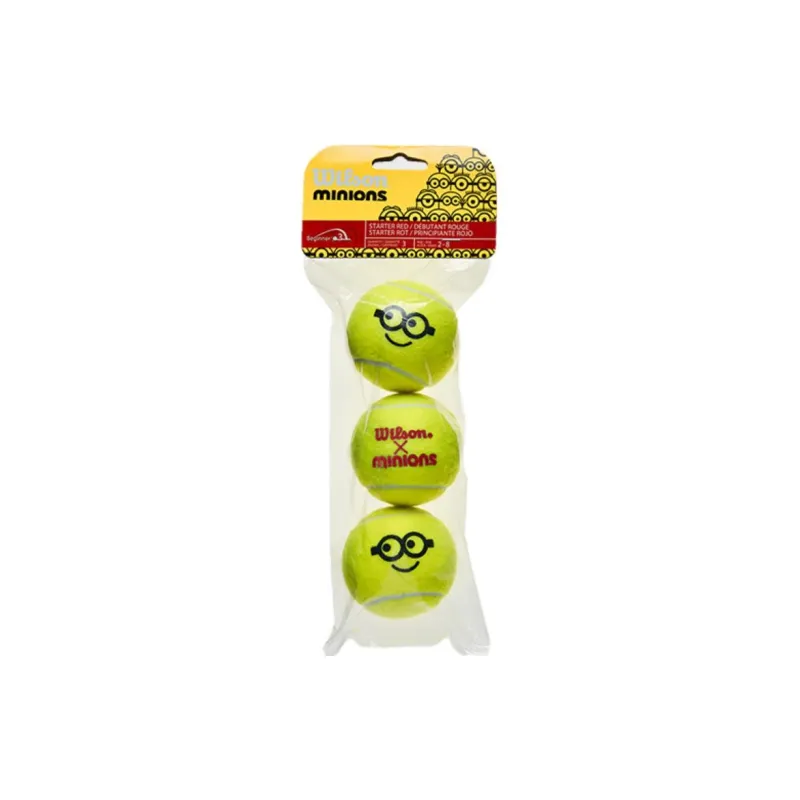 Wilson Minions Tennis Balls Blend Wool Training Ball Indoor Training Ball 6.00 6.86cm Yellow-4