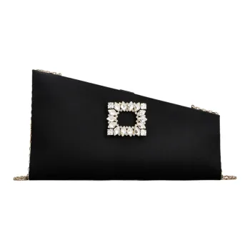 Roger Vivier Twinkle Asymmetrical Buckle Embellished Clutch Bag