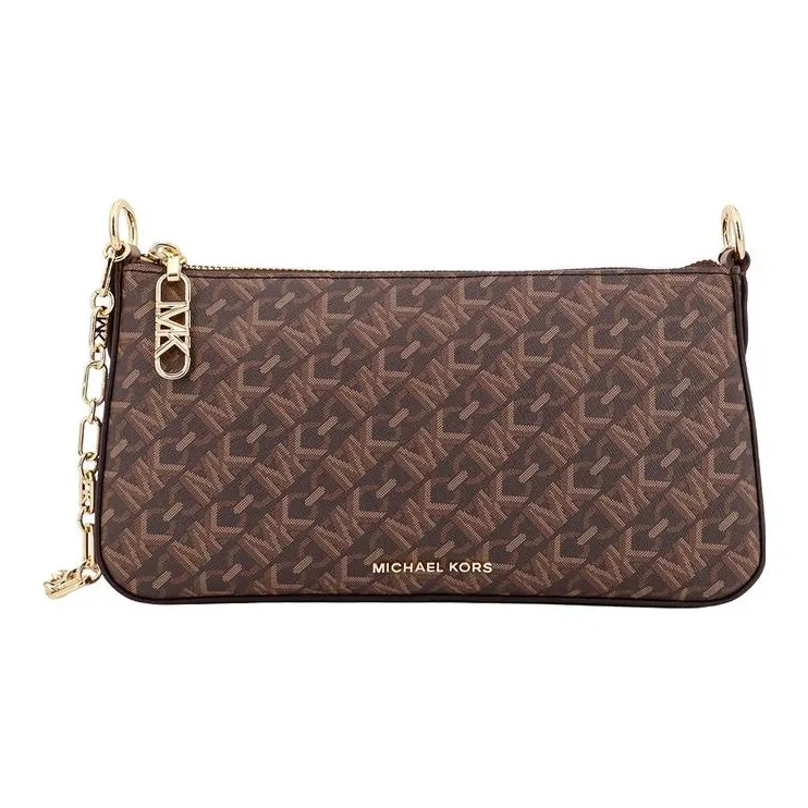 MICHAEL KORS Artificial Leather Baguette Bag Handbag, Shoulder Bag Medium Size Women's Dark Brown-1
